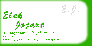 elek jojart business card